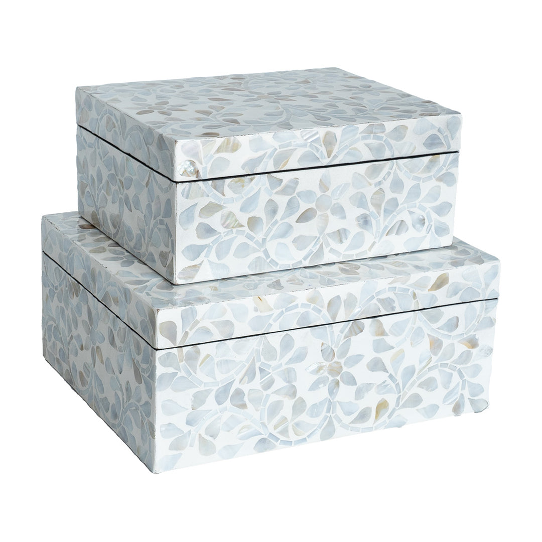 Secret Garden Neutral Mother Of Pearl Trinket boxes