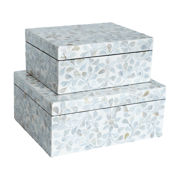 Secret Garden Neutral Mother Of Pearl Trinket boxes