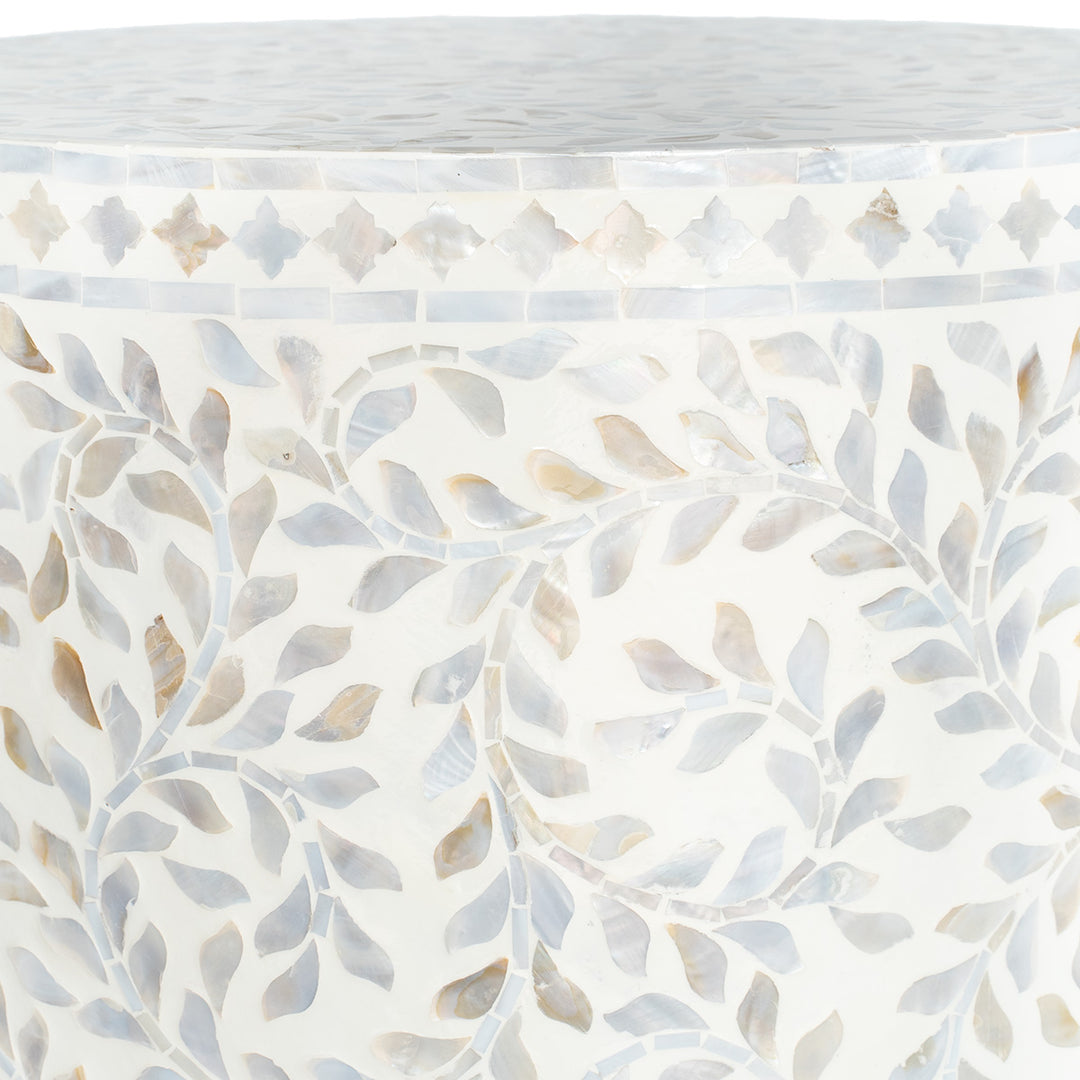 Secret Garden Mother Of Pearl Round Side Table