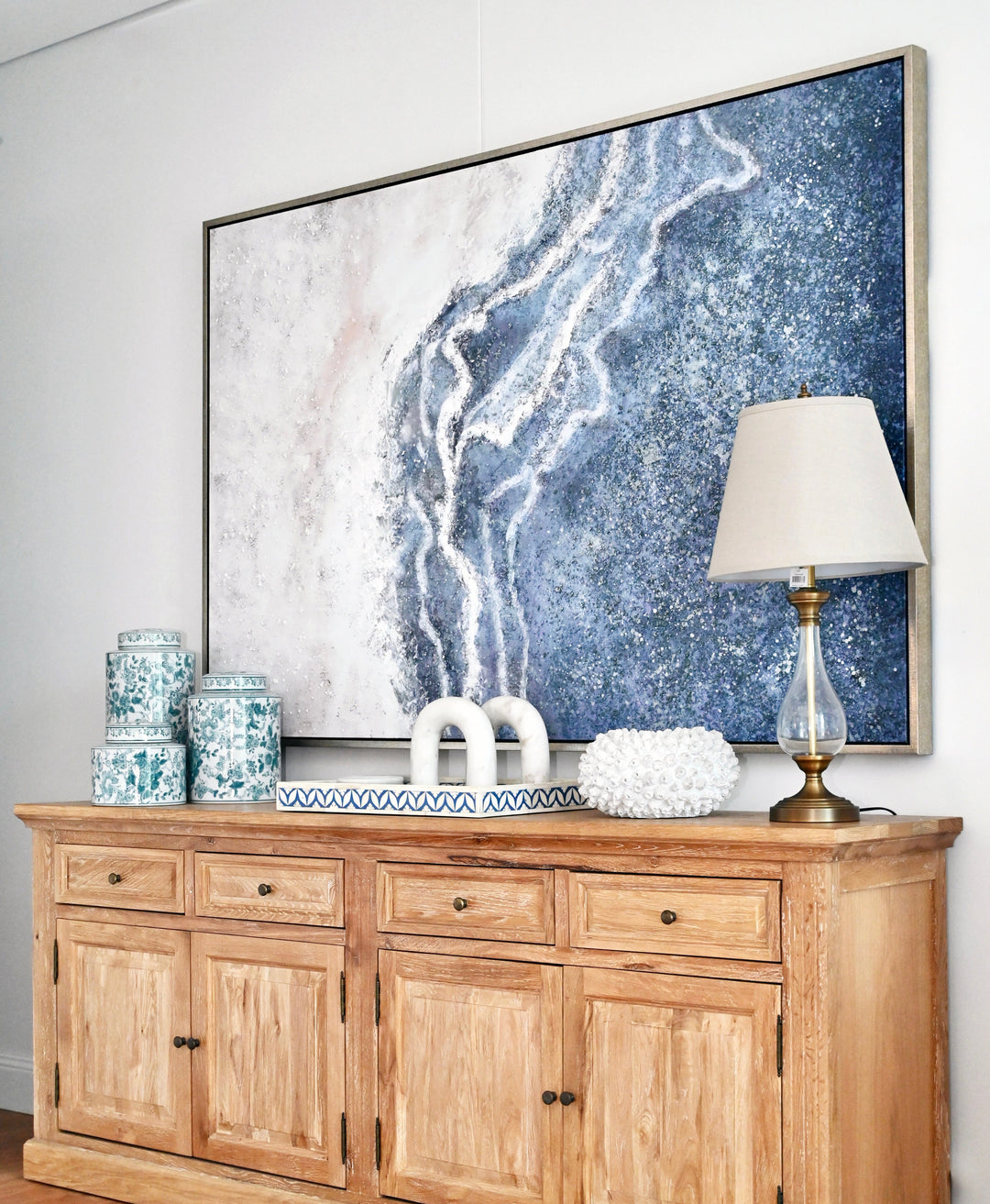 Reef View Canvas Extra Large Canvas In Antique Silver Frame