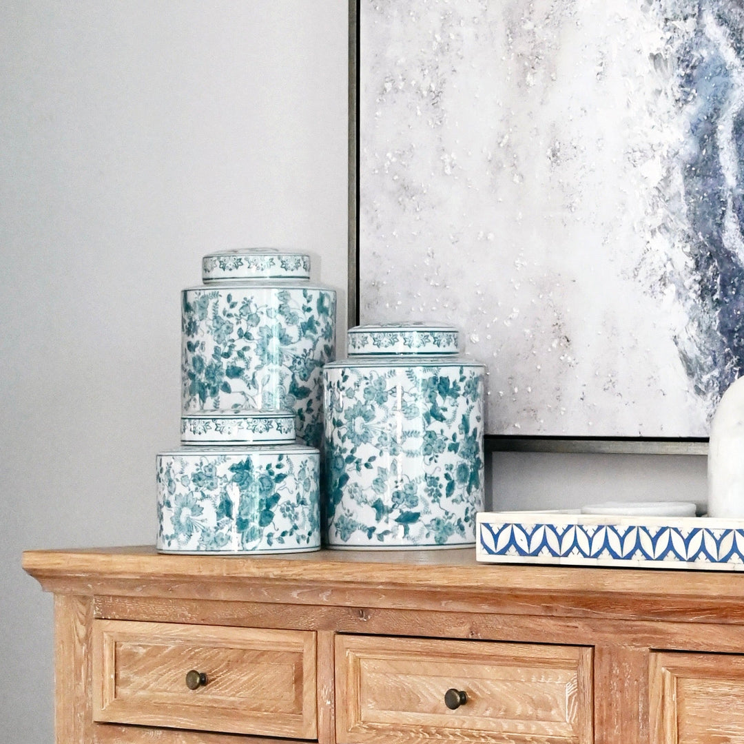 Soft Floral Handpainted Jar - 3 sizes available