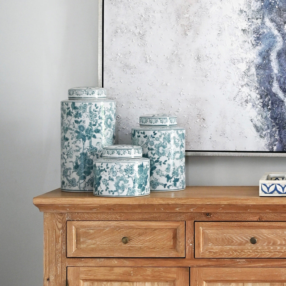 Soft Floral Handpainted Jar - 3 sizes available