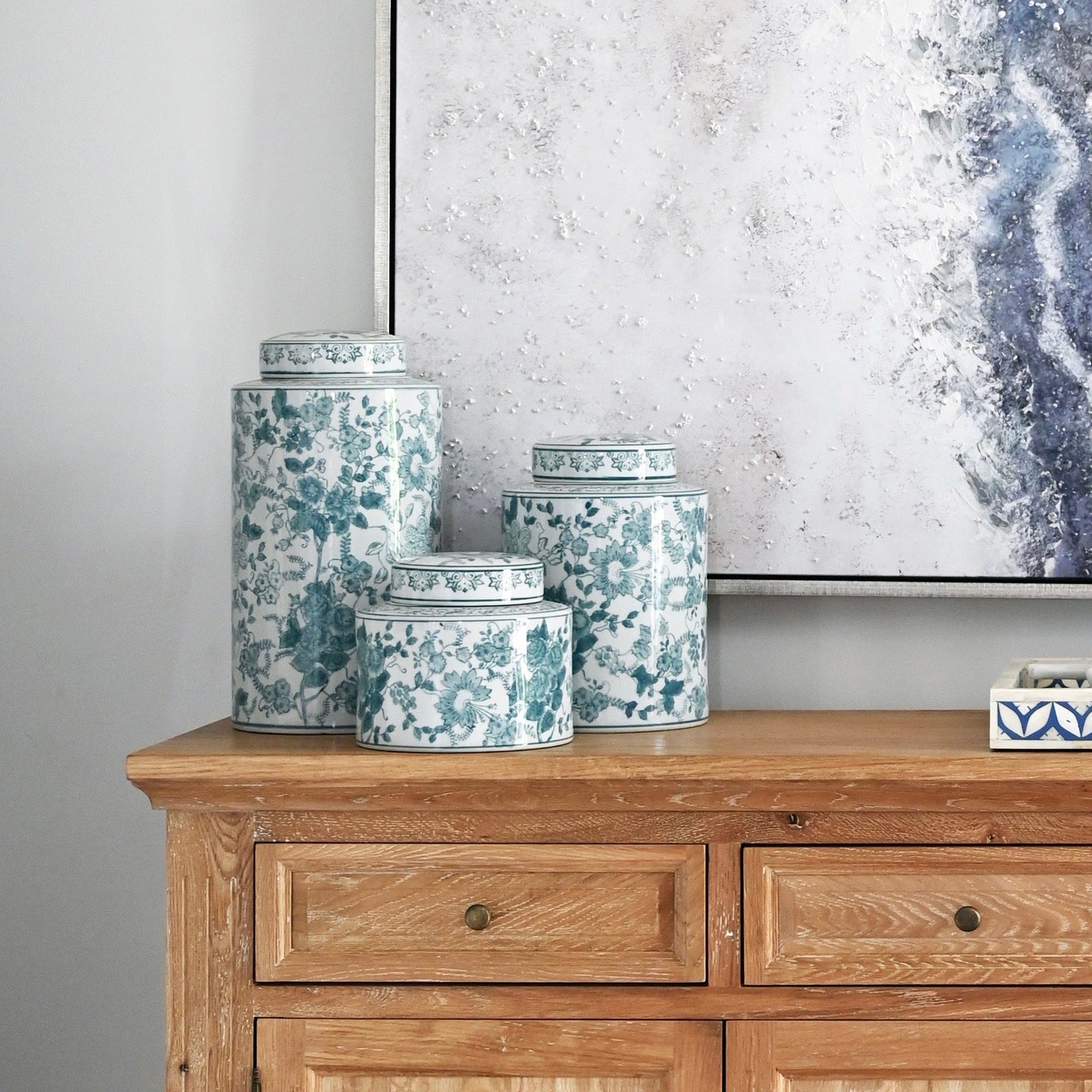 Soft Floral Handpainted Jar - 3 sizes available