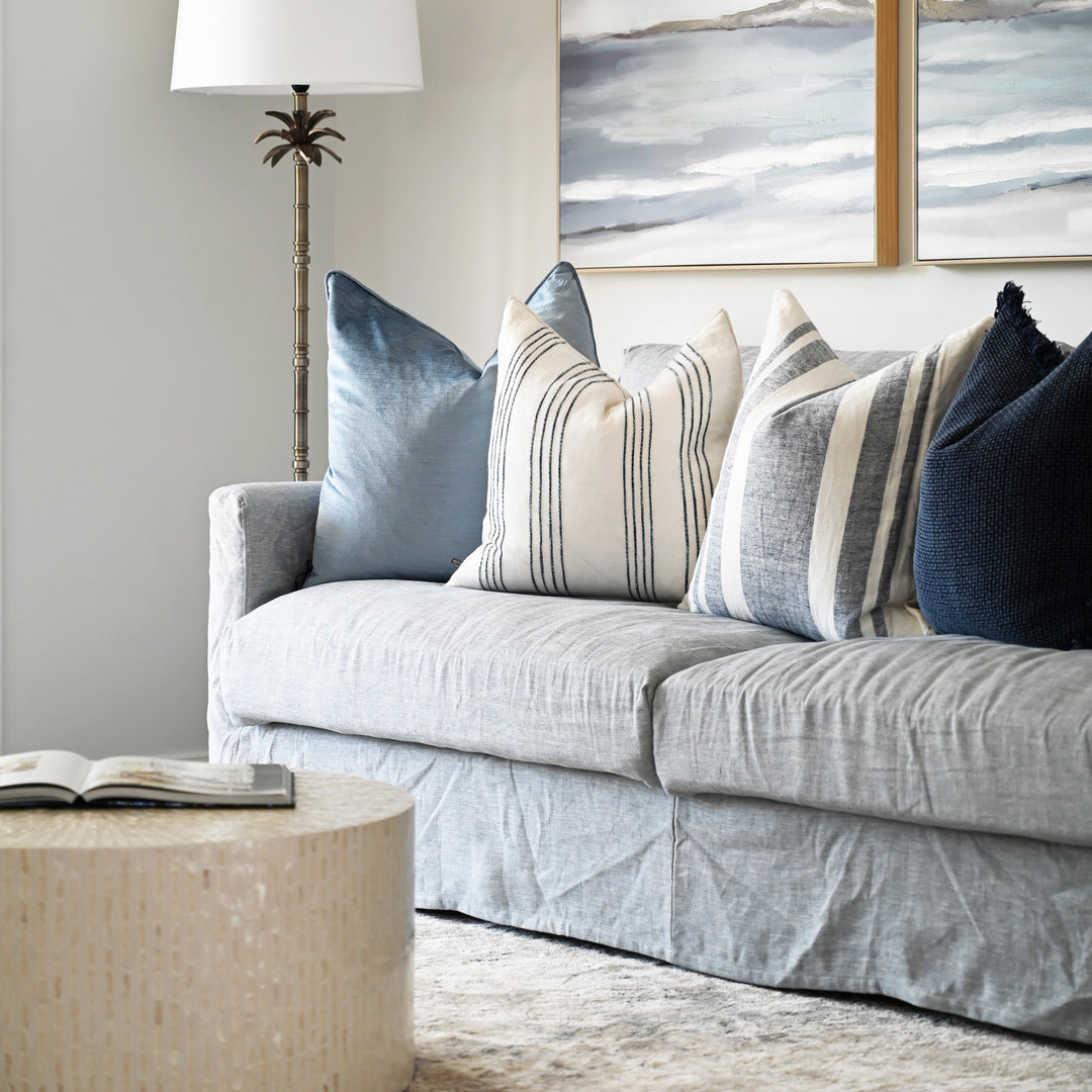 Capri Linen Slip Cover 3 Seater Lounge