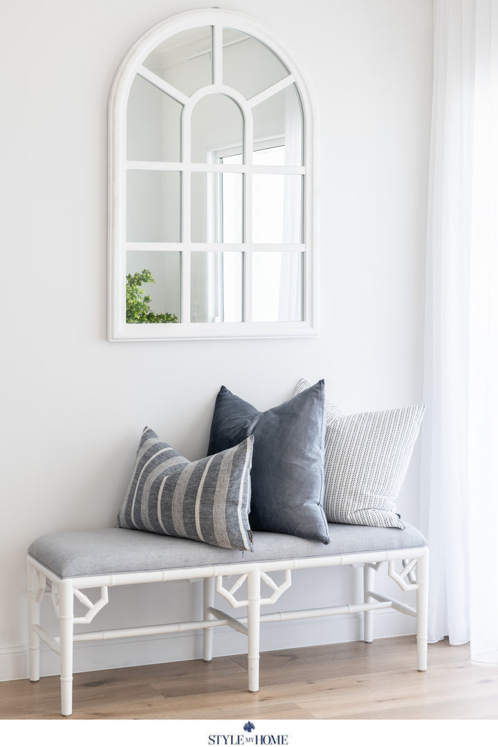 Brisbane Floor Cathedral White Arched Wall Mirror