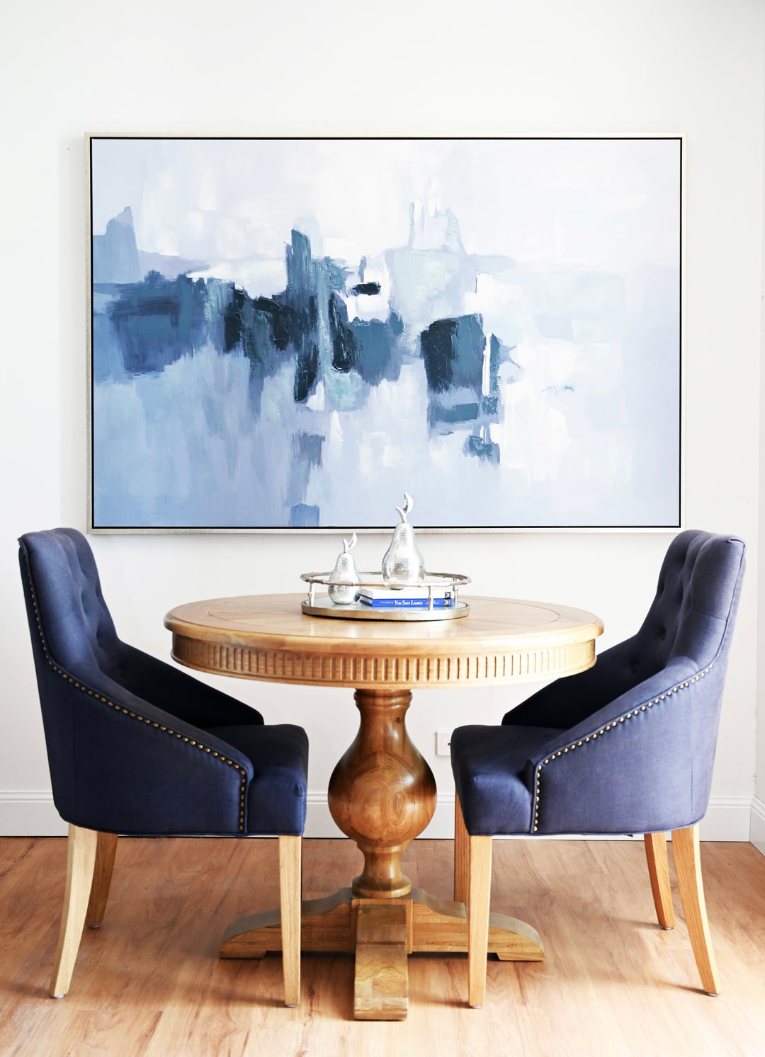 Shifting Tides Extra Large Canvas In Antique Silver Frame