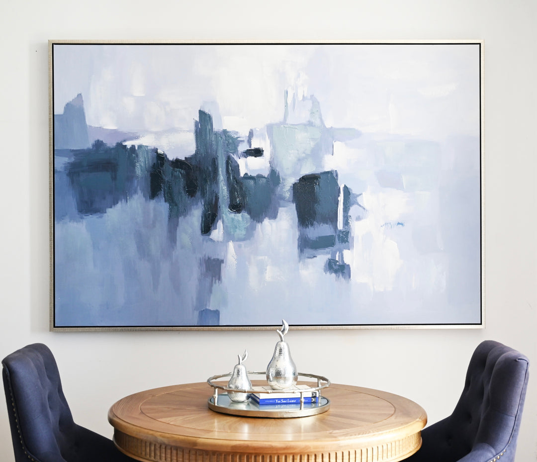 Shifting Tides Extra Large Canvas In Antique Silver Frame