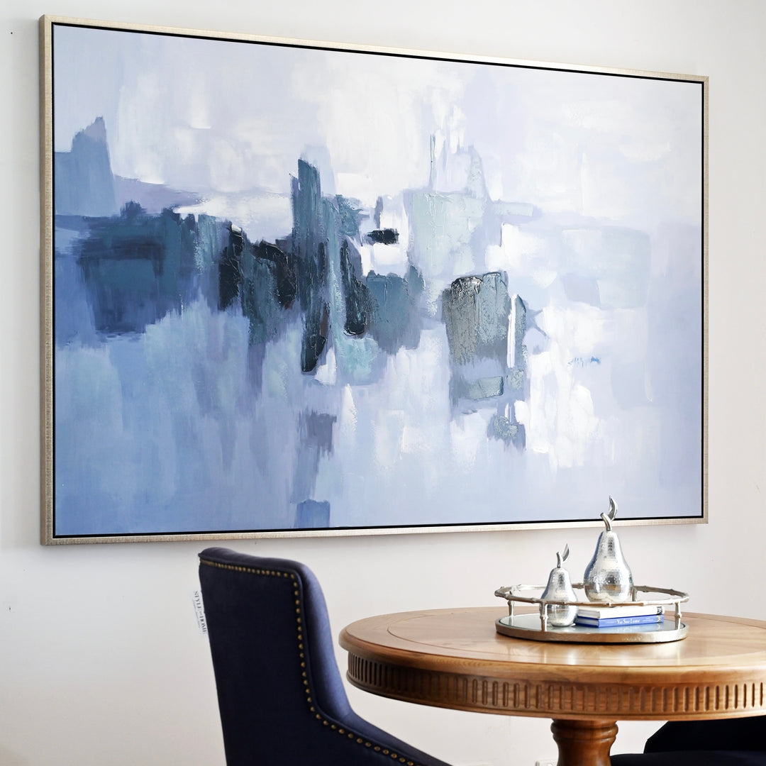 Shifting Tides Extra Large Canvas In Antique Silver Frame