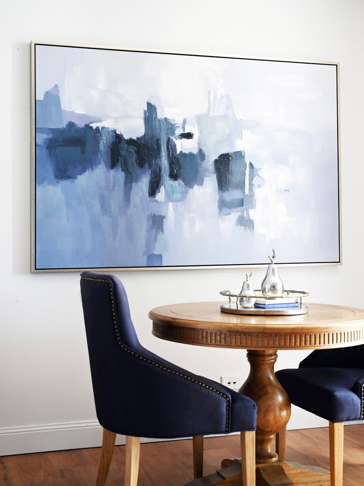 Shifting Tides Extra Large Canvas In Antique Silver Frame