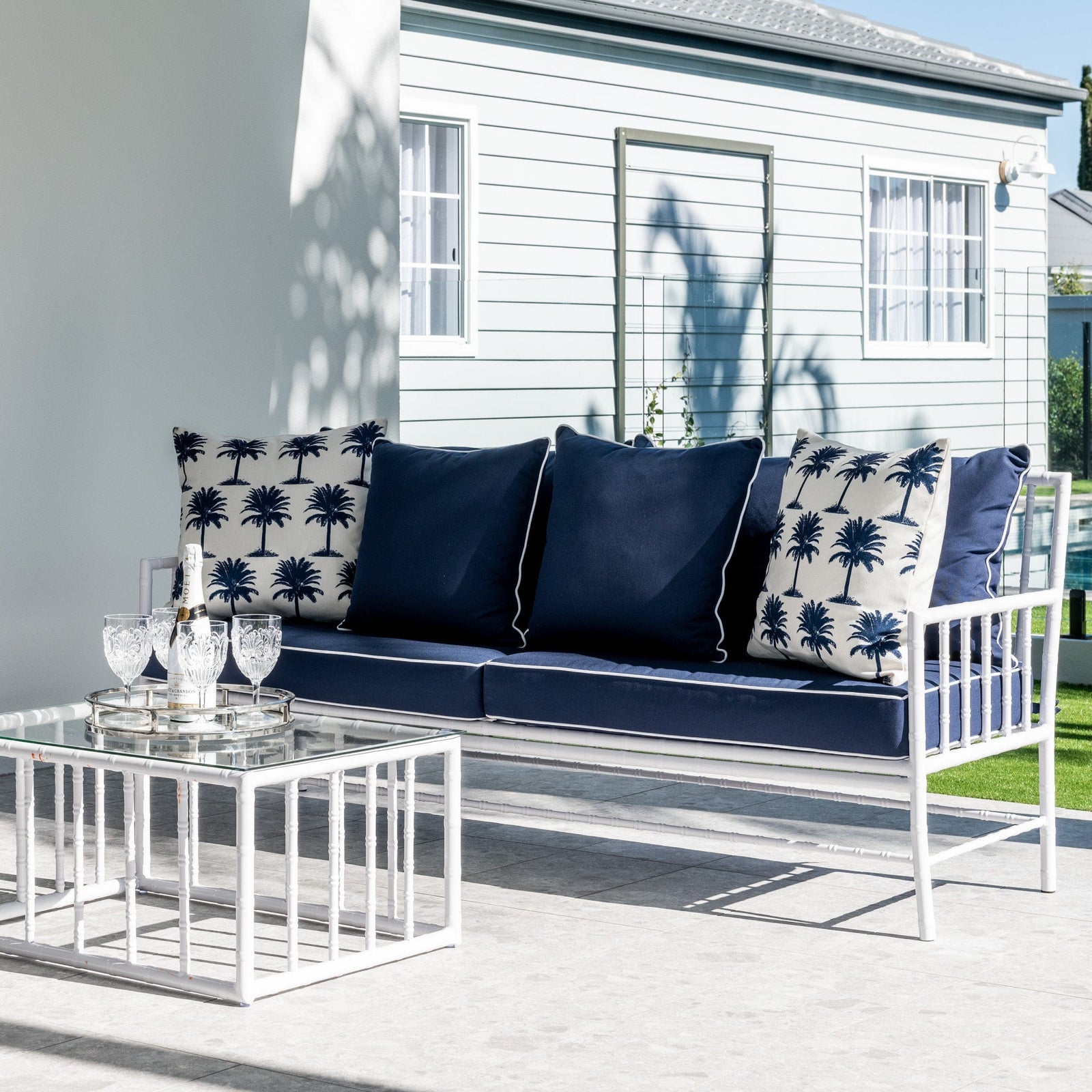Ex floor Whitsundays Outdoor 3 Seater Lounge Navy