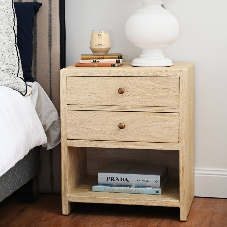 Hudson Medium Elm Bedside Table Elm