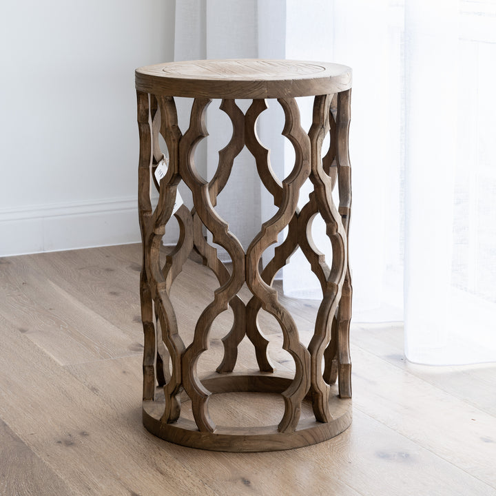 Sahara Round Recycled Elm Side Table