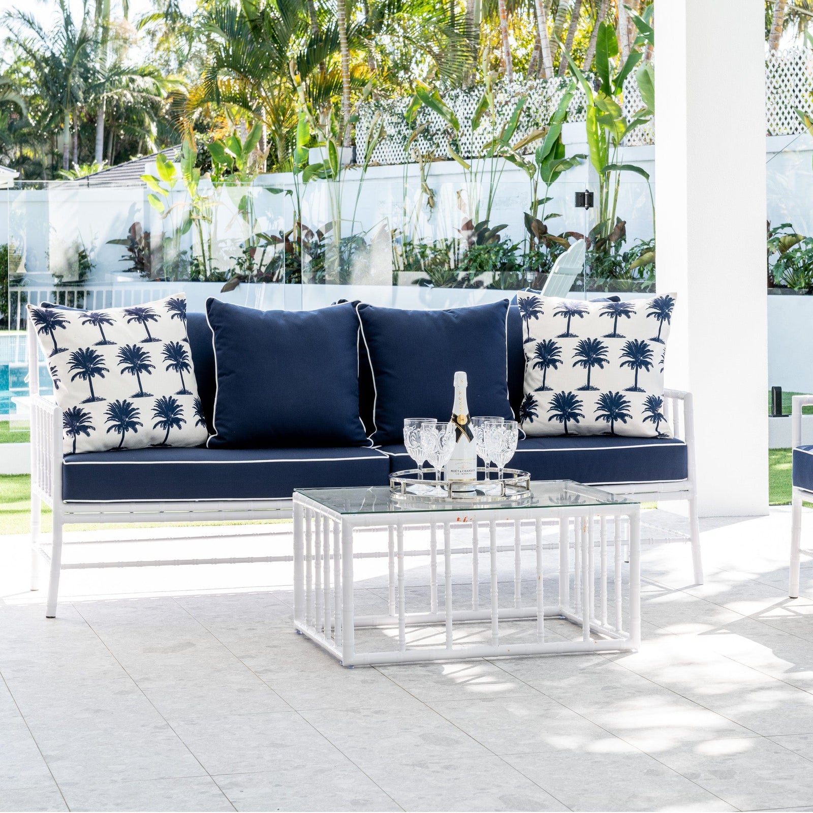 Ex floor Whitsundays Outdoor 3 Seater Lounge Navy