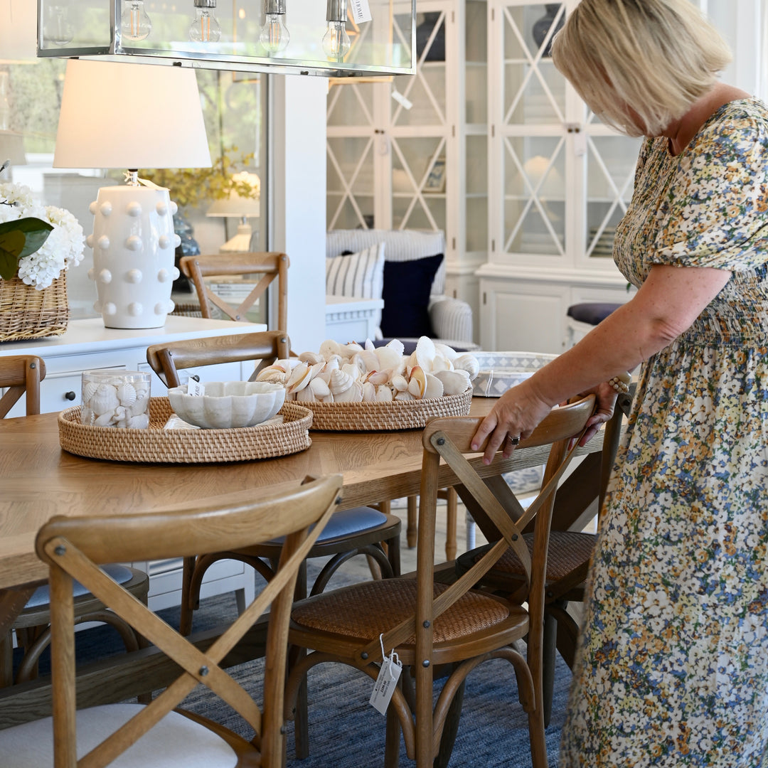 Carter Cross-back Chair With Rattan Seat