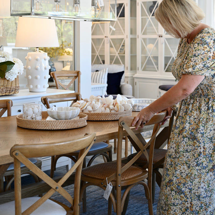 Carter Cross-back Chair With Rattan Seat