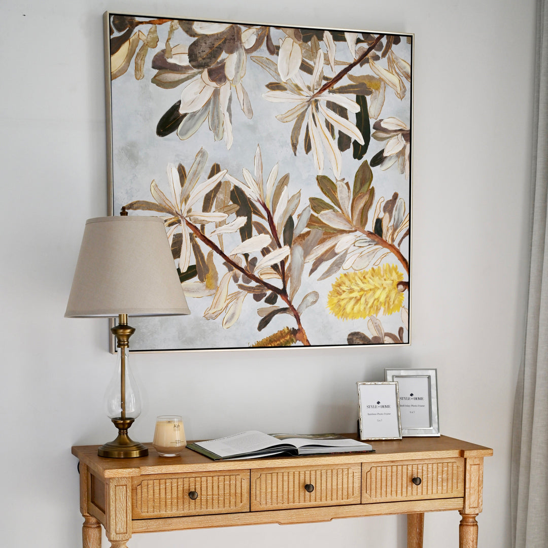 Wattle Canvas In Antique Silver Frame