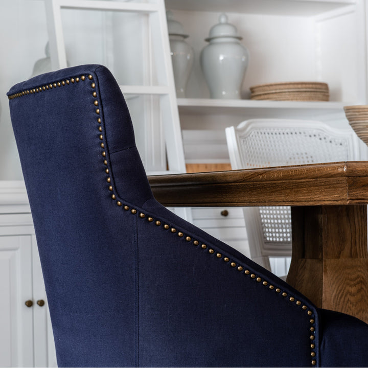 Leopold Plain-Back Upholstered Linen Dining Chair