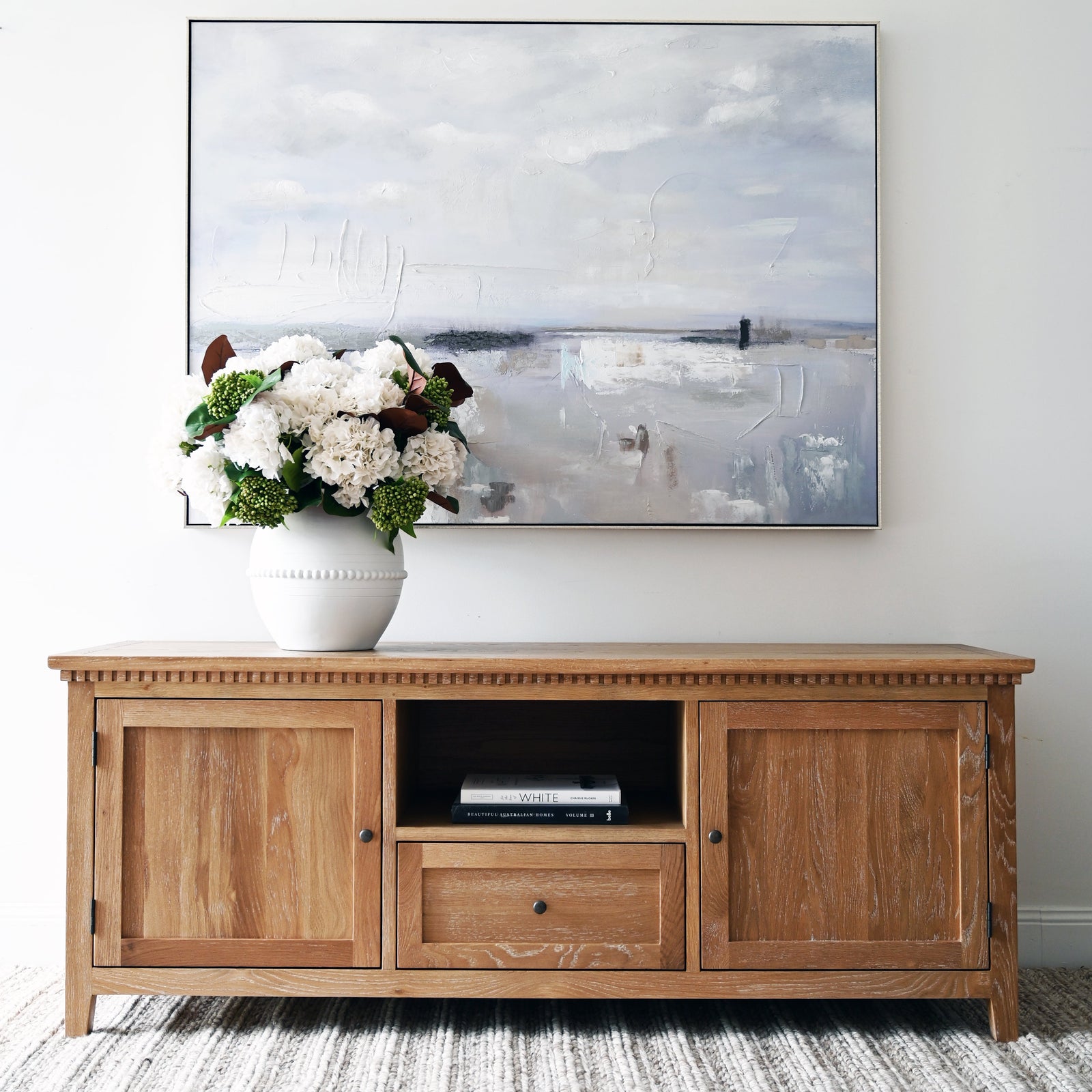 Ocean Whisper Canvas In Antique Silver Frame