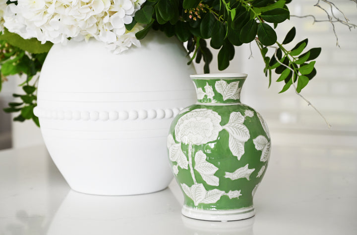 Hydrangea Green Ceramic Vase