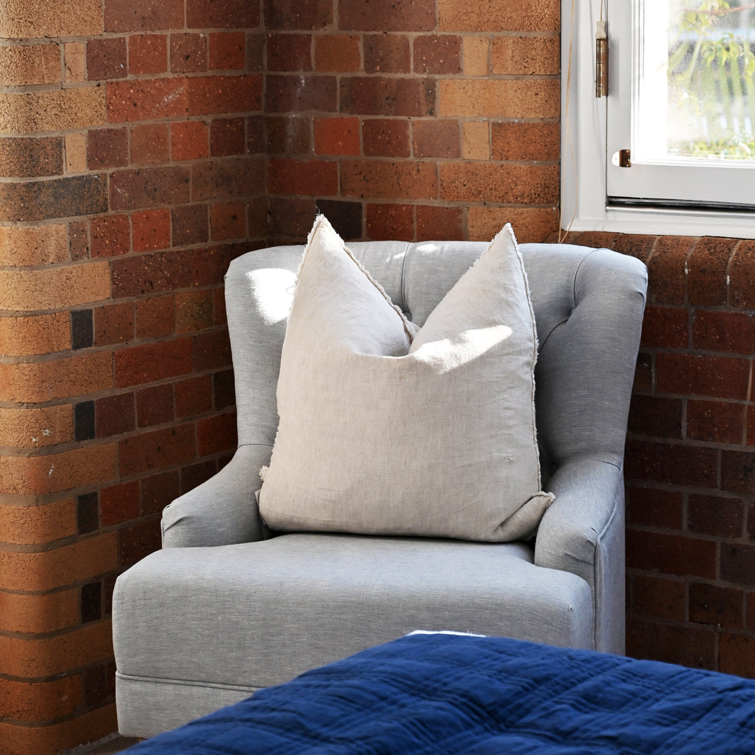 Heather Oatmeal Square Linen Cushion