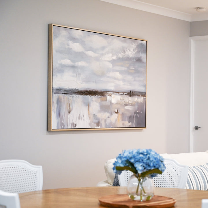 Ocean Whisper Canvas In Extra Large Antique Silver Frame