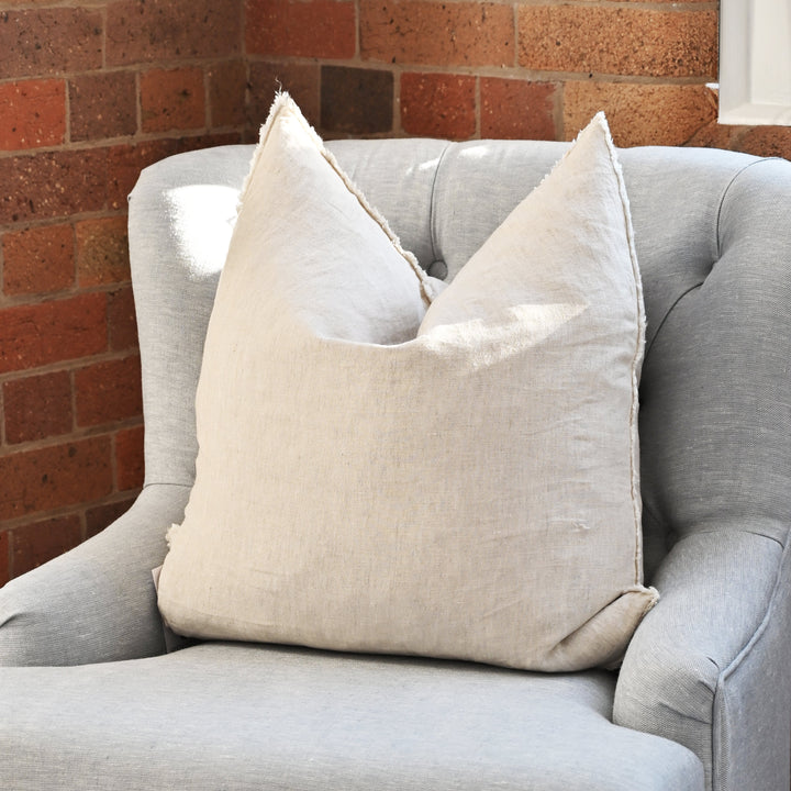 Heather Oatmeal Square Linen Cushion