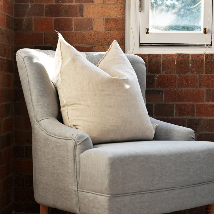 Heather Oatmeal Square Linen Cushion
