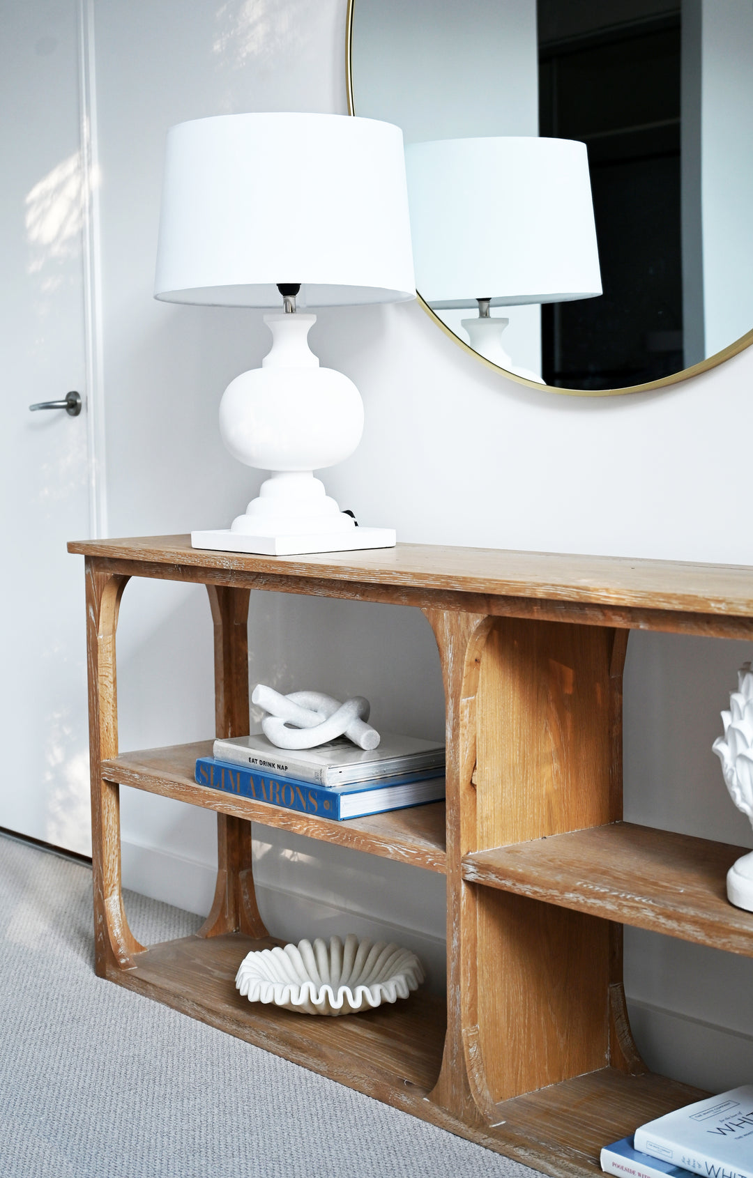 Aspen Turned White Timber Table Lamp