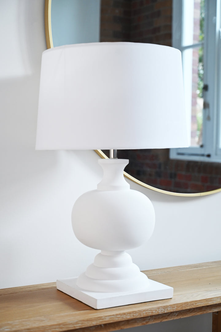 Aspen Turned White Timber Table Lamp