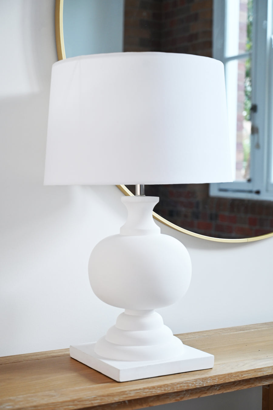 Aspen Turned White Timber Table Lamp