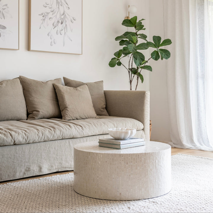 Mother Of Pearl Round Coffee Table