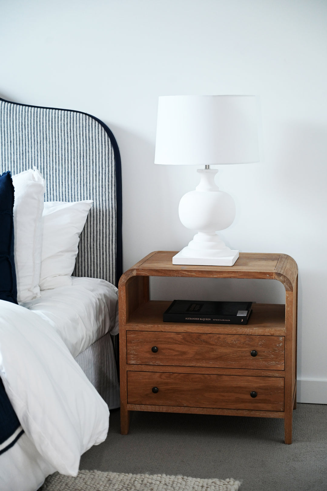 Aspen Turned White Timber Table Lamp