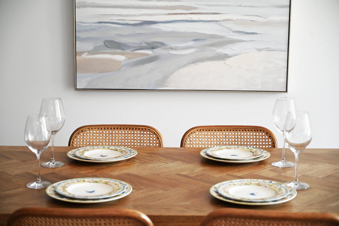 Herringbone Natural Oak Dining Table