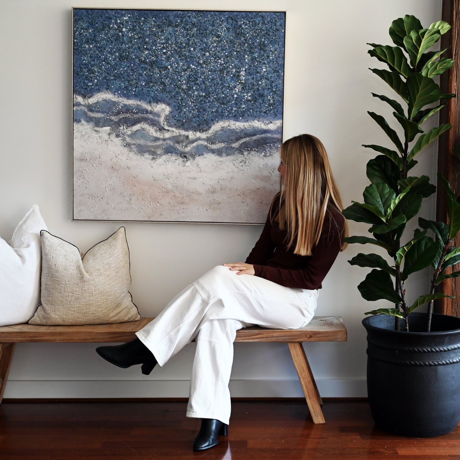 Reef Outlook 1 Canvas In Antique Silver Frame