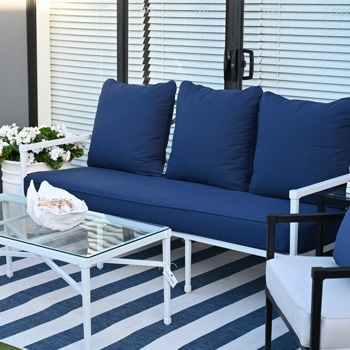 Amalfi Outdoor White 3 Seater Lounge