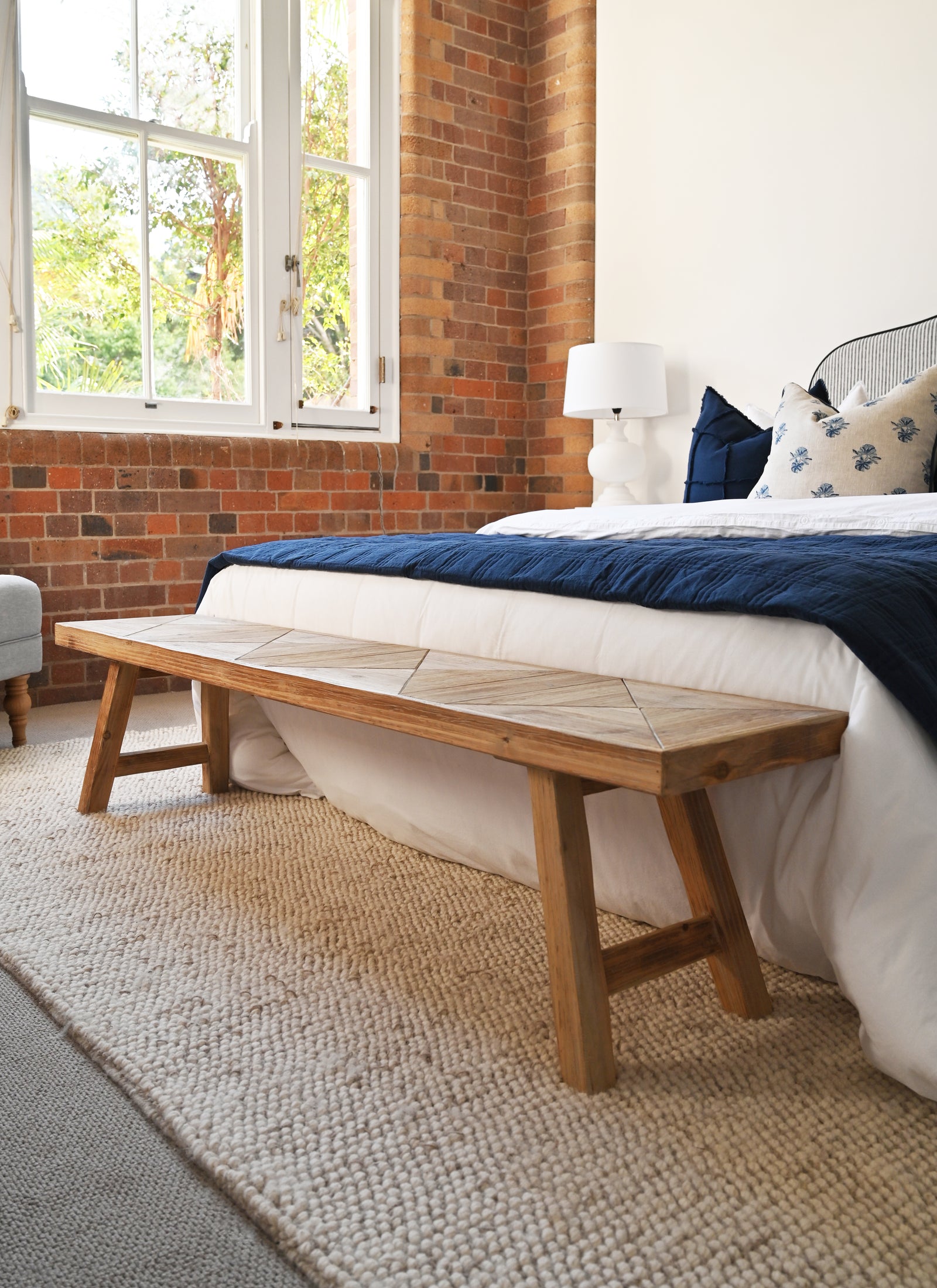 Trestle Wooden Bench