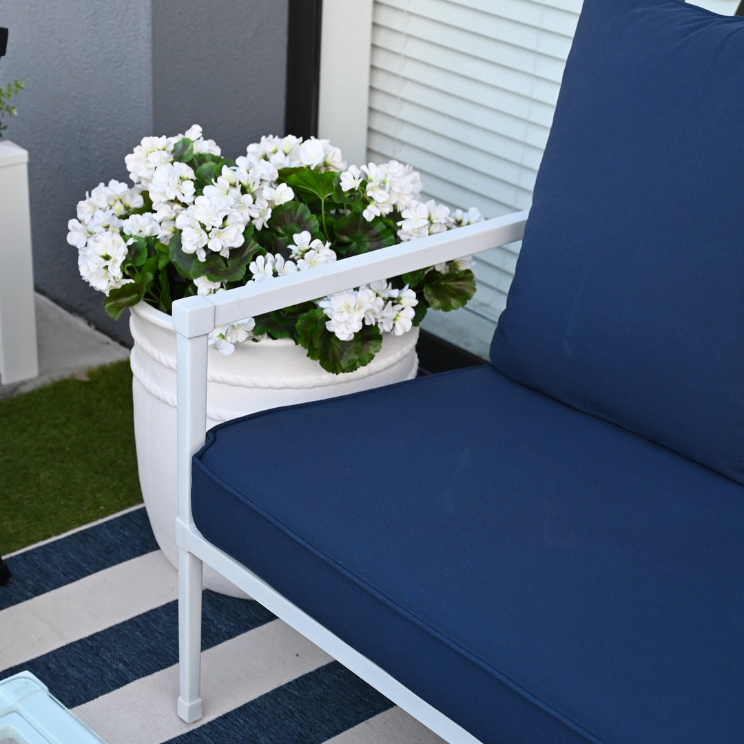 Amalfi Outdoor White 3 Seater Lounge