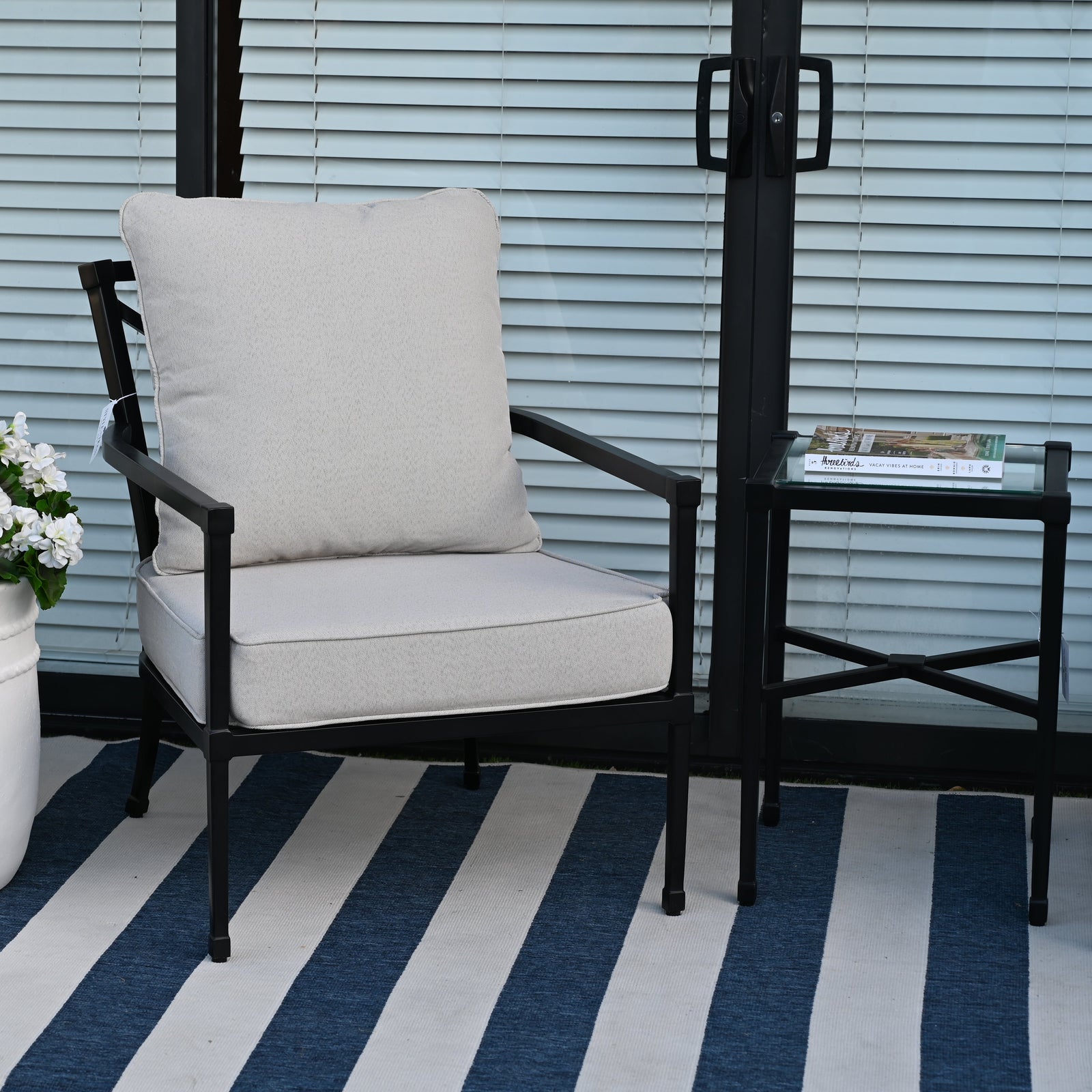 Amalfi Outdoor Black Side Table