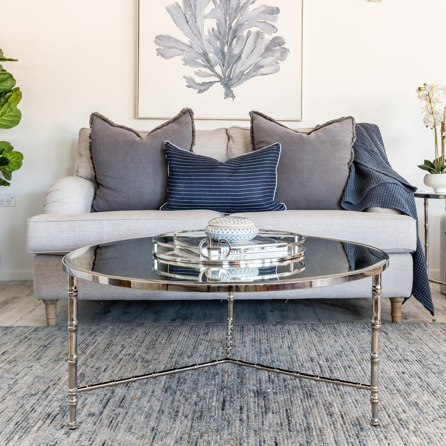 Bamboo Nickel Round Coffee Table - Sydney Floorstock