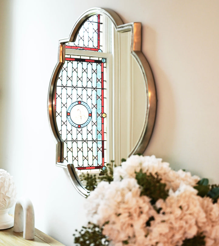 Quatrefoil Statement Silver Iron Mirror