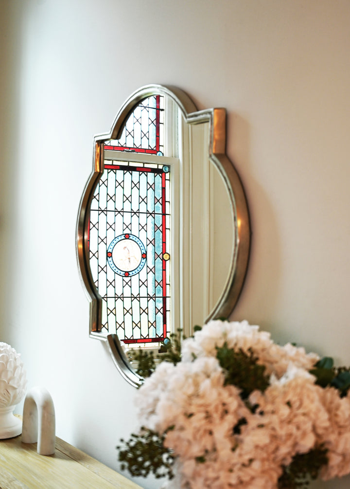 Quatrefoil Statement Silver Iron Mirror