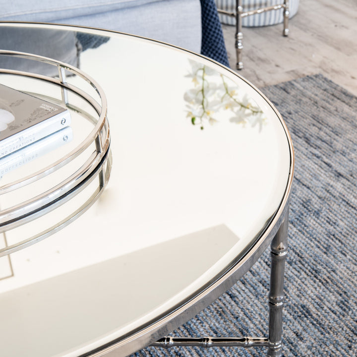 Bamboo Nickel Round Coffee Table - Sydney Floorstock