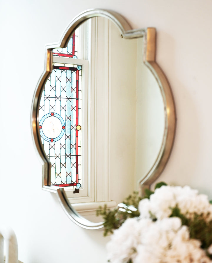 Quatrefoil Statement Silver Iron Mirror