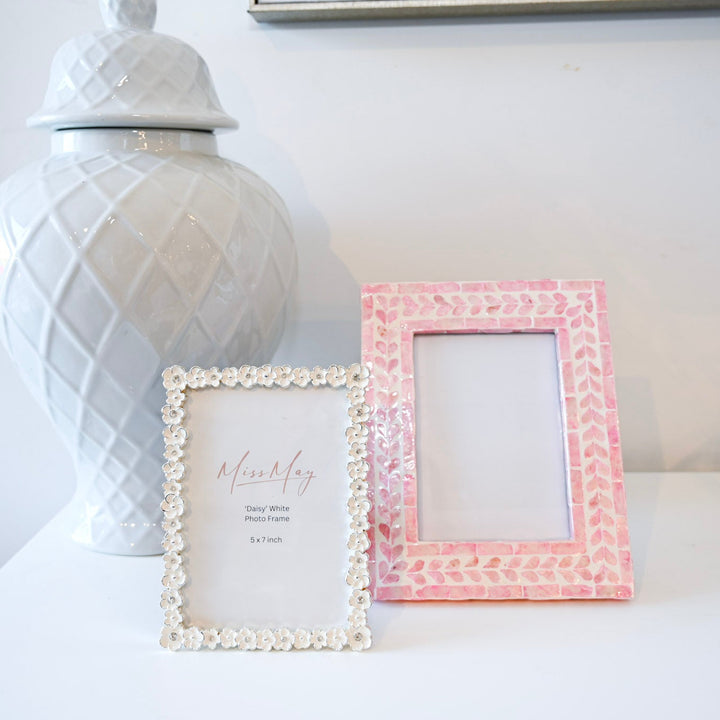 Vine Pink Mother Of Pearl Photo Frame - 2 Sizes