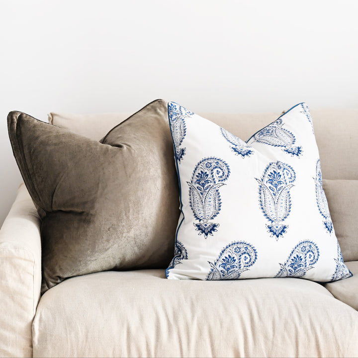 Blue Paisley Square Cushion
