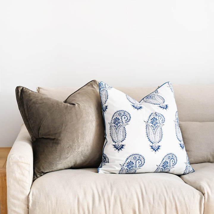 Olive Velvet Luxury Square Cushion