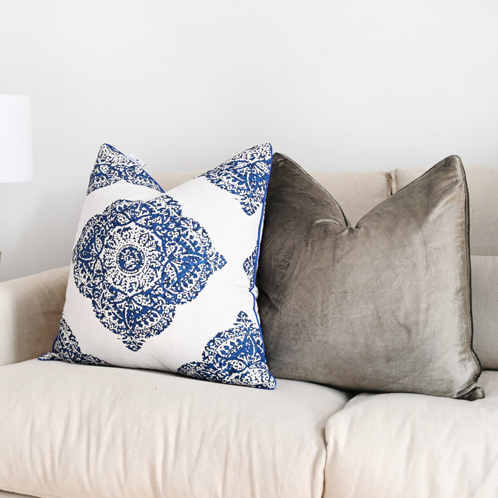 Olive Velvet Luxury Square Cushion
