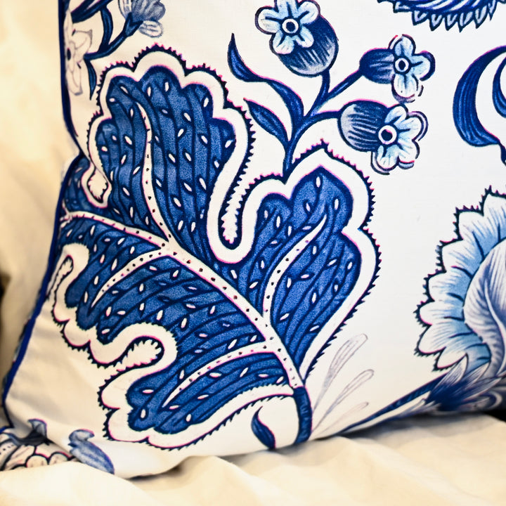 Heritage Blue Floral Square Cushion