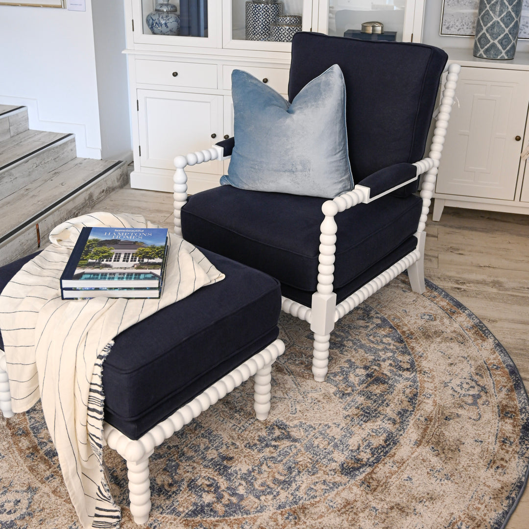 Bobbin Linen And Oak Armchair