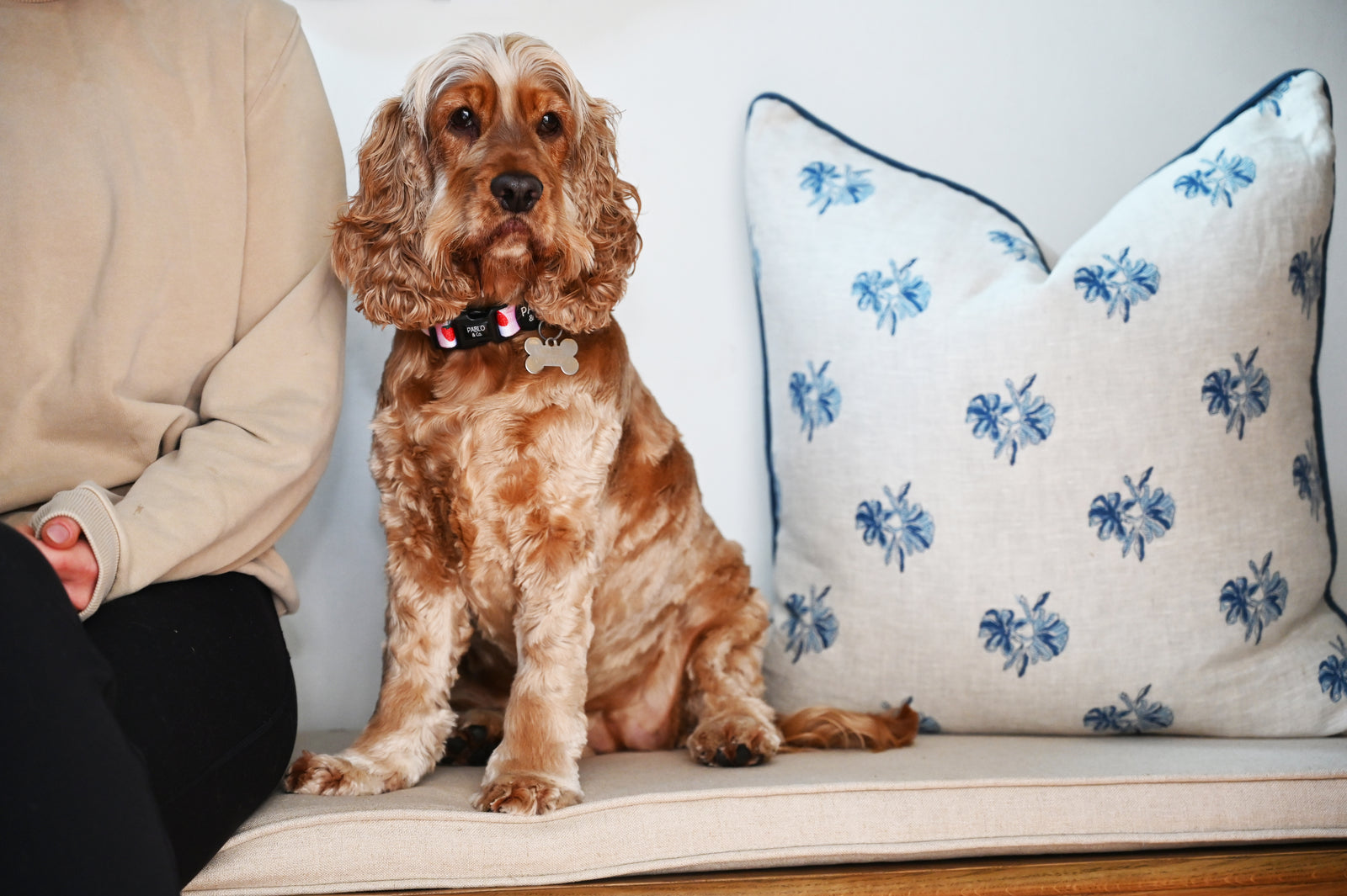Aussie Box Block Print Square Linen Cushion Cover Only